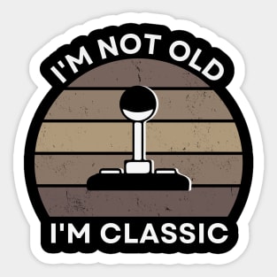 I'm not old, I'm Classic | Joystick | Retro Hardware | Vintage Sunset | Sepia | '80s '90s Video Gaming Sticker